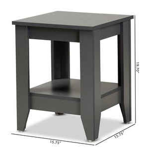 Baxton Studio Audra Modern And Contemporary Grey Finished Wood Living Room End Table