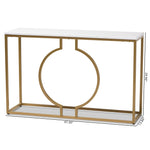 Load image into Gallery viewer, Baxton Studio Caldwell Modern And Contemporary Gold Finished Metal Console Table With Faux Marble Tabletop
