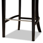 Load image into Gallery viewer, BAXTON STUDIO CHLOE MODERN AND CONTEMPORARY NAVY BLUE VELVET UPHOLSTERED AND DARK BROWN FINISHED WOOD 2-PIECE BAR STOOL SET
