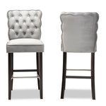 Load image into Gallery viewer, Baxton Studio Daphne Modern And Contemporary Dark Grey Velvet Fabric Upholstered And Dark Brown Finished Wood 2-Piece Bar Stool Set
