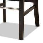 Load image into Gallery viewer, BAXTON STUDIO DAPHNE MODERN AND CONTEMPORARY NAVY BLUE VELVET FABRIC UPHOLSTERED AND DARK BROWN FINISHED WOOD 2-PIECE BAR STOOL SET
