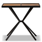 Load image into Gallery viewer, Baxton Studio Carlo Modern And Contemporary Walnut Finished Wood And Black Finished Metal Console Table
