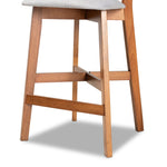 Load image into Gallery viewer, BAXTON STUDIO CAMERON MODERN AND CONTEMPORARY TRANSITIONAL GREY FABRIC UPHOLSTERED AND WALNUT BROWN FINISHED WOOD 2-PIECE COUNTER STOOL SET
