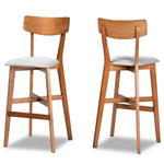 Load image into Gallery viewer, Baxton Studio Cameron Modern And Contemporary Transitional Grey Fabric Upholstered And Walnut Brown Finished Wood 2-Piece Bar Stool Set
