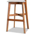 Load image into Gallery viewer, BAXTON STUDIO CAMERON MODERN AND CONTEMPORARY TRANSITIONAL GREY FABRIC UPHOLSTERED AND WALNUT BROWN FINISHED WOOD 2-PIECE BAR STOOL SET
