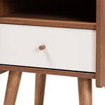 Load image into Gallery viewer, Baxton Studio Elario Mid-Century Modern Two-Tone Grey And Walnut Brown Finished Wood 1-Drawer Nightstand
