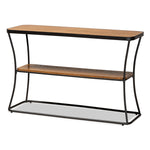 Load image into Gallery viewer, Baxton Studio Akram Rustic Industrial Walnut Brown Finished Wood And Black Finished Metal Console Table
