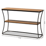 Load image into Gallery viewer, Baxton Studio Akram Rustic Industrial Walnut Brown Finished Wood And Black Finished Metal Console Table
