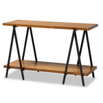 Load image into Gallery viewer, Baxton Studio Britton Rustic Industrial Walnut Finished Wood And Black Finished Metal Console Table
