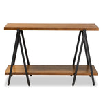 Load image into Gallery viewer, Baxton Studio Britton Rustic Industrial Walnut Finished Wood And Black Finished Metal Console Table
