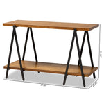 Load image into Gallery viewer, Baxton Studio Britton Rustic Industrial Walnut Finished Wood And Black Finished Metal Console Table
