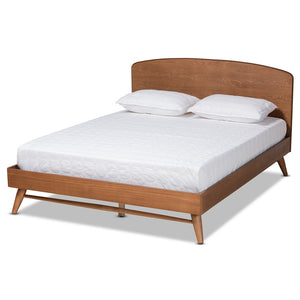 Baxton Studio Keagan Mid-Century Modern Transitional Finished Wood Platform Bed