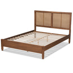 Load image into Gallery viewer, Baxton Studio Redmond Mid-Century Modern Finished Wood and Synthetic Rattan Platform Bed
