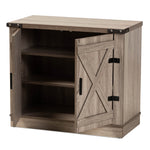 Load image into Gallery viewer, Baxton Studio Wayne Modern Contemporary Farmhouse Oak Brown Finished Wood 2-Door Shoe Storage Cabinet
