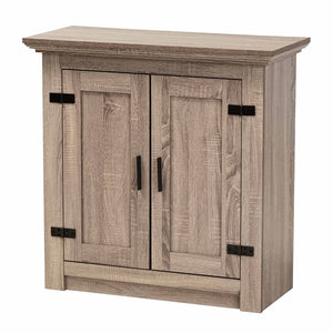 Baxton Studio Bruce Modern Contemporary Farmhouse Finished Wood 2-Door Shoe Storage Cabinet