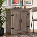 Load image into Gallery viewer, BAXTON STUDIO BRUCE MODERN CONTEMPORARY FARMHOUSE OAK BROWN FINISHED WOOD 2-DOOR SHOE STORAGE CABINET
