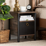 Load image into Gallery viewer, Baxton Studio Vaughan Modern And Contemporary Two-Tone Rustic Brown And Black Finished Wood Nightstand
