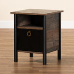 Load image into Gallery viewer, Baxton Studio Vaughan Modern And Contemporary Two-Tone Rustic Brown And Black Finished Wood Nightstand
