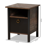 Load image into Gallery viewer, Baxton Studio Vaughan Modern And Contemporary Two-Tone Rustic Brown And Black Finished Wood Nightstand
