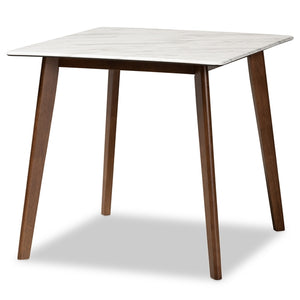 Baxton Studio Kaylee Mid-Century Modern Transitional Finished Wood Dining Table with Faux Tabletop