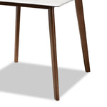 Load image into Gallery viewer, Baxton Studio Kaylee Mid-Century Modern Transitional Walnut Brown Finished Wood Dining Table With Faux Marble Tabletop
