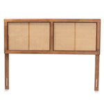 Load image into Gallery viewer, Baxton Studio Gilbert Mid-Century Modern Ash Walnut Finished Wood And Synthetic Rattan Full Size Headboard
