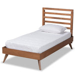 Load image into Gallery viewer, Baxton Studio Shiro Mid-Century Modern Ash Walnut Finished Wood Platform Bed
