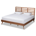 Load image into Gallery viewer, Baxton Studio Shiro Mid-Century Modern Ash Walnut Finished Wood Platform Bed
