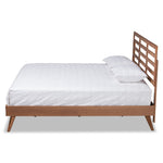 Load image into Gallery viewer, Baxton Studio Shiro Mid-Century Modern Ash Walnut Finished Wood Platform Bed
