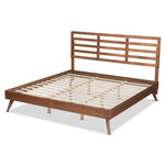 Load image into Gallery viewer, Baxton Studio Shiro Mid-Century Modern Ash Walnut Finished Wood Platform Bed
