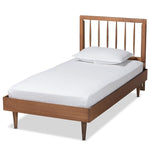 Load image into Gallery viewer, Baxton Studio Sora Mid-Century Modern Ash Walnut Finished Wood Platform Bed
