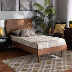 Load image into Gallery viewer, BAXTON STUDIO YORI MID-CENTURY MODERN WALNUT BROWN FINISHED WOOD TWIN SIZE PLATFORM BED
