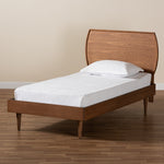 Load image into Gallery viewer, Baxton Studio Yori Mid-Century Modern Walnut Brown Finished Wood Twin Size Platform Bed
