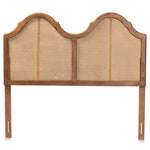 Load image into Gallery viewer, Baxton Studio Hazel Vintage Classic and Traditional  Finished Wood and Synthetic Rattan Arched Headboard
