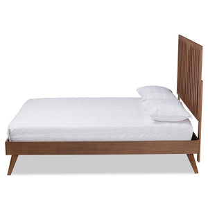 Baxton Studio Saki Mid-Century Modern Finished Wood Platform Bed