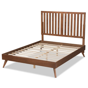 Baxton Studio Saki Mid-Century Modern Finished Wood Platform Bed