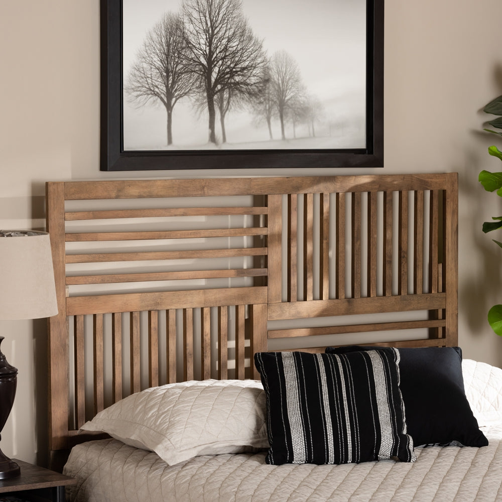 Baxton Studio Adler Modern And Contemporary Transitional Ash Walnut Finished Wood Full Size Headboard