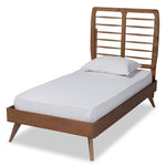 Load image into Gallery viewer, Baxton Studio Yana Mid-Century Modern Walnut Brown Finished Wood Twin Size Platform Bed
