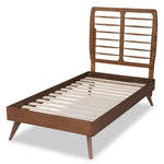 Load image into Gallery viewer, Baxton Studio Yana Mid-Century Modern Walnut Brown Finished Wood Twin Size Platform Bed
