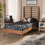 Load image into Gallery viewer, BAXTON STUDIO YANA MID-CENTURY MODERN WALNUT BROWN FINISHED WOOD TWIN SIZE PLATFORM BED
