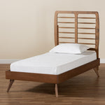 Load image into Gallery viewer, Baxton Studio Yana Mid-Century Modern Walnut Brown Finished Wood Twin Size Platform Bed
