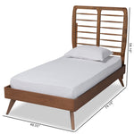 Load image into Gallery viewer, Baxton Studio Yana Mid-Century Modern Walnut Brown Finished Wood Twin Size Platform Bed
