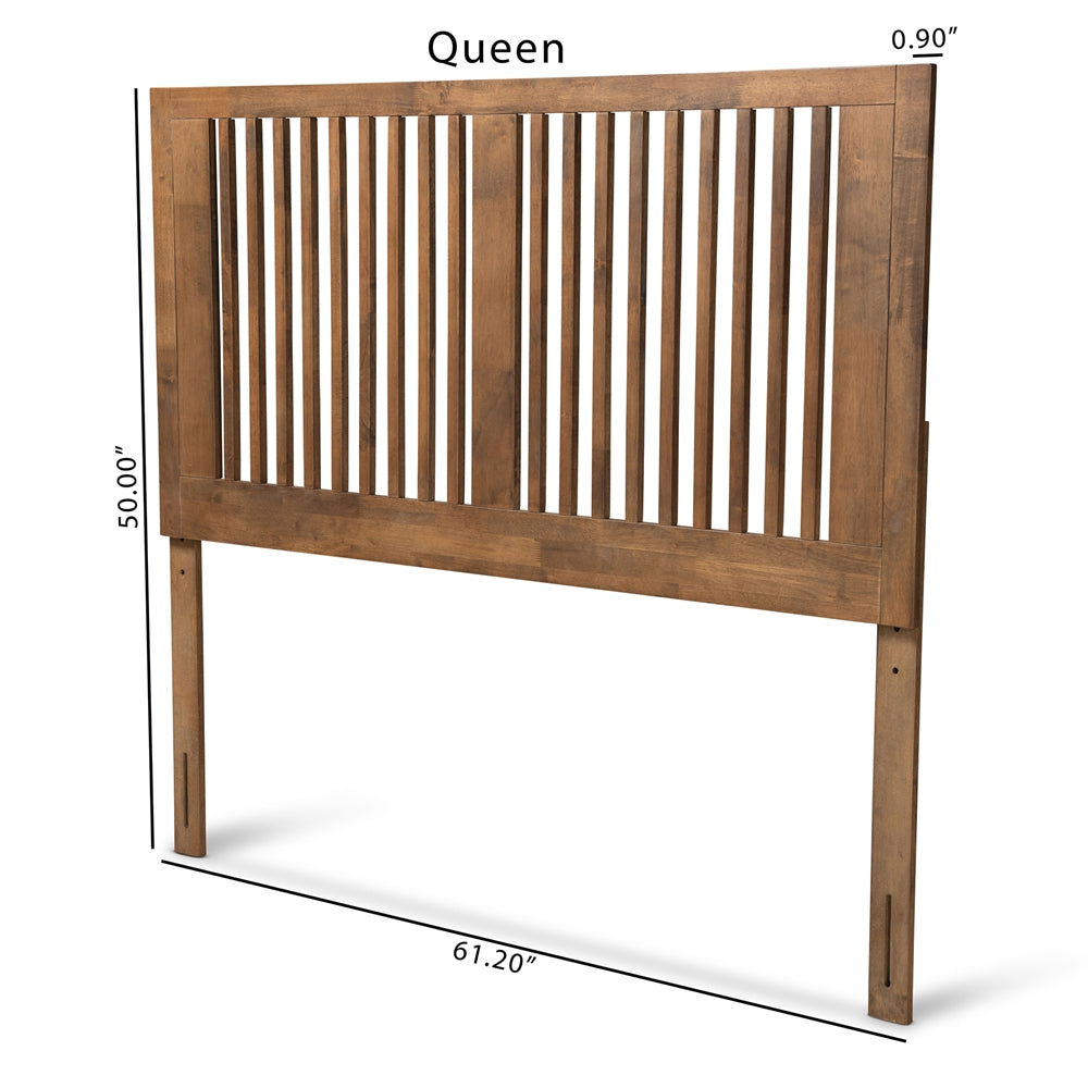 Baxton Studio Harena Modern And Contemporary Transitional Ash Walnut Finished Wood Queen Size Headboard