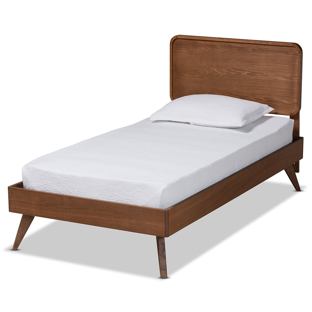 Baxton Studio Leola Mid-Century Modern Transitional Finished Wood Platform Bed