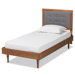 Load image into Gallery viewer, Baxton Studio Greta Mid-Century Modern Fabric Upholstered and Finished Wood Platform Bed
