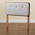 Load image into Gallery viewer, Baxton Studio Palina Mid-Century Modern Light Grey Fabric Upholstered And Walnut Brown Finished Wood Twin Size Headboard
