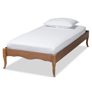 Baxton Studio Marieke Vintage French Inspired Ash Walnut Finished Wood Platform Bed Frame