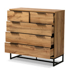 Load image into Gallery viewer, Baxton Studio Franklin Modern And Contemporary Oak Finished Wood And Black Finished Metal 5-Drawer Bedroom Chest
