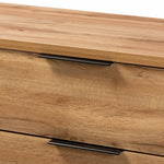 Load image into Gallery viewer, Baxton Studio Franklin Modern And Contemporary Oak Finished Wood And Black Finished Metal 5-Drawer Bedroom Chest
