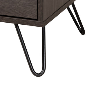 Baxton Studio Baldor Modern And Contemporary Dark Brown Finished Wood And Black Metal 4-Drawer Bedroom Chest